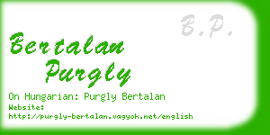 bertalan purgly business card